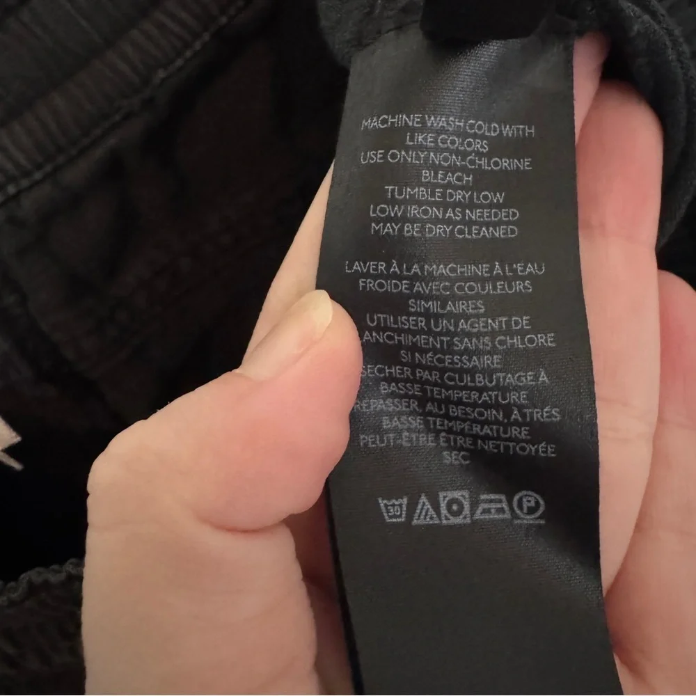 Free People Linen Blend Black Cargo Pants